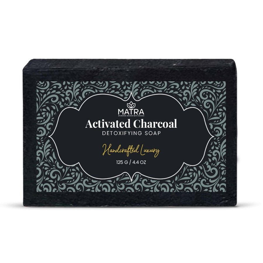 Matra Activated Charcoal Soap Handmade Bathing Soap for Detoxifying & Deep Cleansing