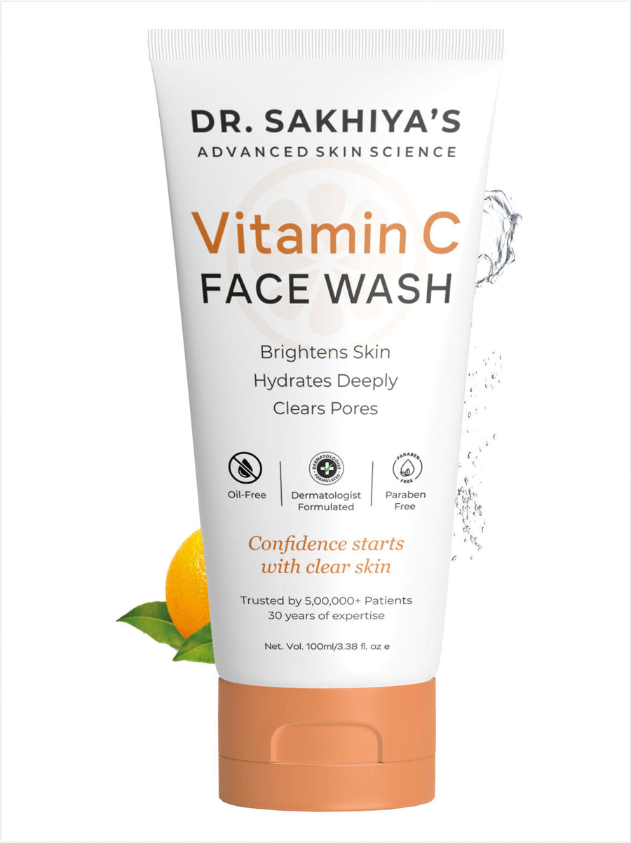 Dr. Sakhiya Vitamin C Face Wash Brightening & Antioxidant Cleanser for Glowing Skin