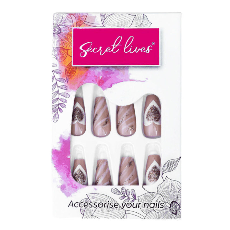 Secret Lives Light Pink With Heart Design & Pink Glitters