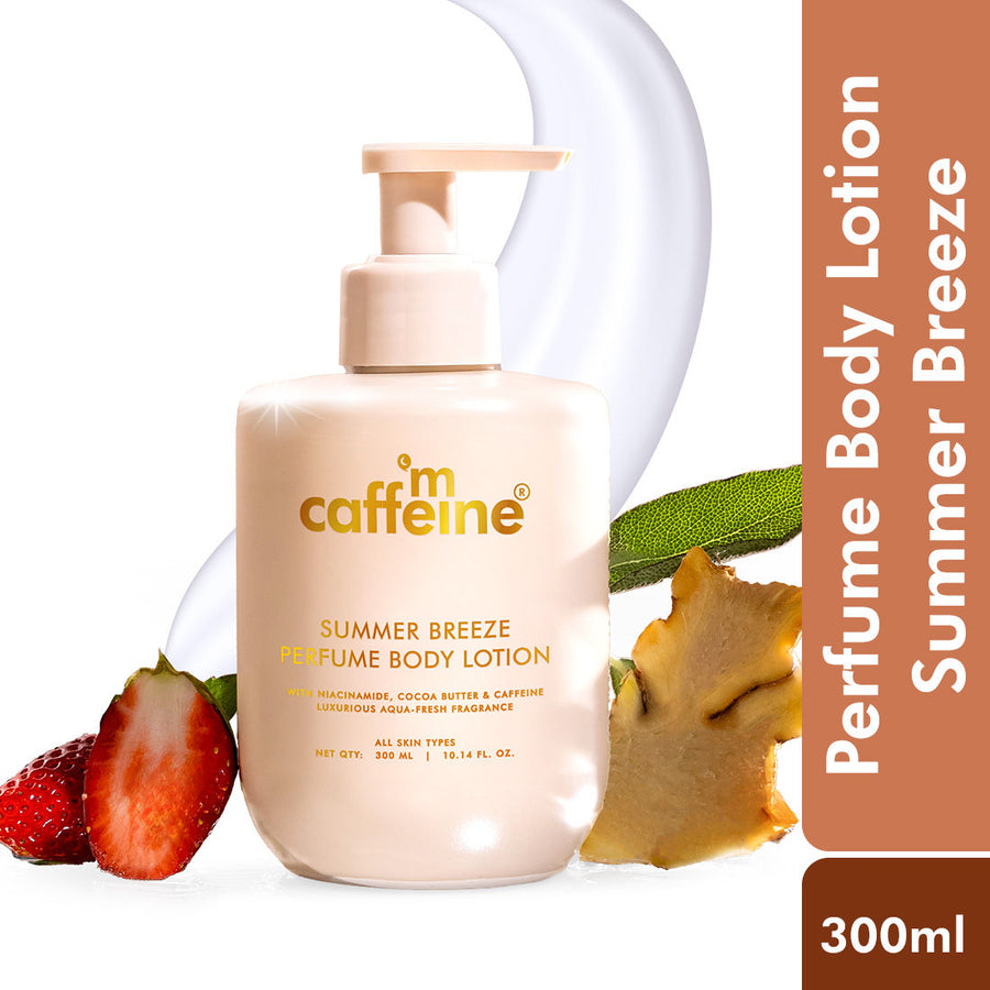 MCaffeine Summer Breeze Perfume Body Lotion With Niacinamide & Cocoa Butter Fresh Aquatic Fragrance