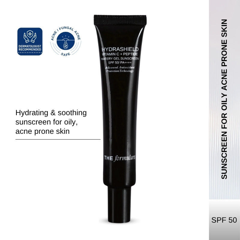 The Formularx Hydrashield Vitamin C + Peptide Sunscreen Spf 50 Pa++++ For Oily, Acne Prone Skin
