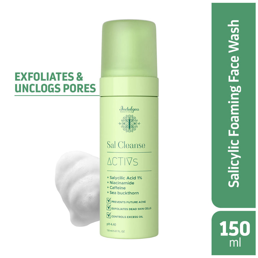 Indulgeo Essentials Sal Cleanse Activs - Salicylic Acid Foaming Face Wash