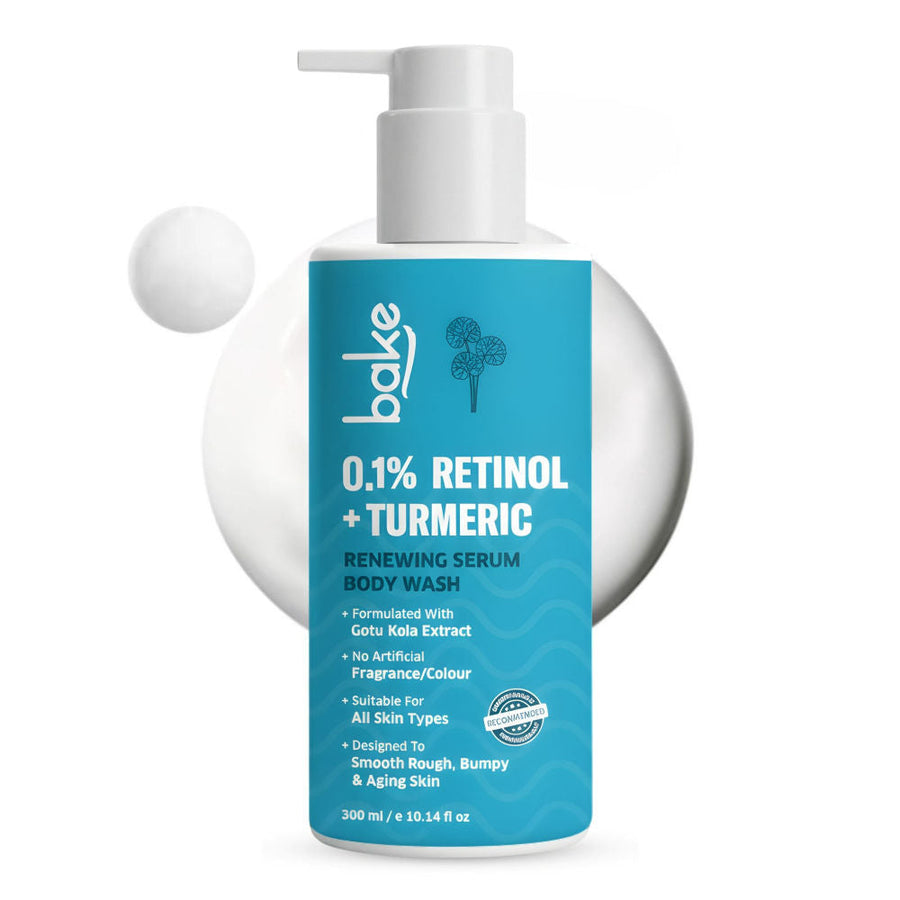BAKE 0.1% Retinol & Turmeric Renewing Serum Body Wash for Anti-Aging, Fine Lines & Skin Elasticity