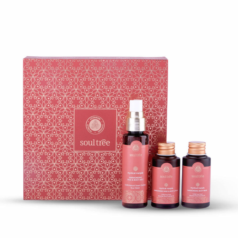 SoulTree Mystical Manjula Rose Essentials Harmonising Body Care Mini Box
