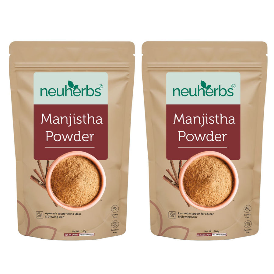 Neuherbs Manjistha Powder for Clean and Glowing Skin with No Artificial Colour and Additives