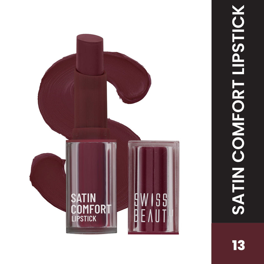 Swiss Beauty Satin Comfort Smooth Glide, Highly Pigmented , Ultra Hydrating Lipstick
