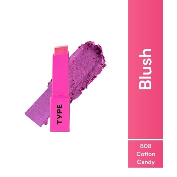 Type Beauty Blush Stick Easy To Blend with Squalane & Tripeptides For Dry Skin - 808 Cotton Candy