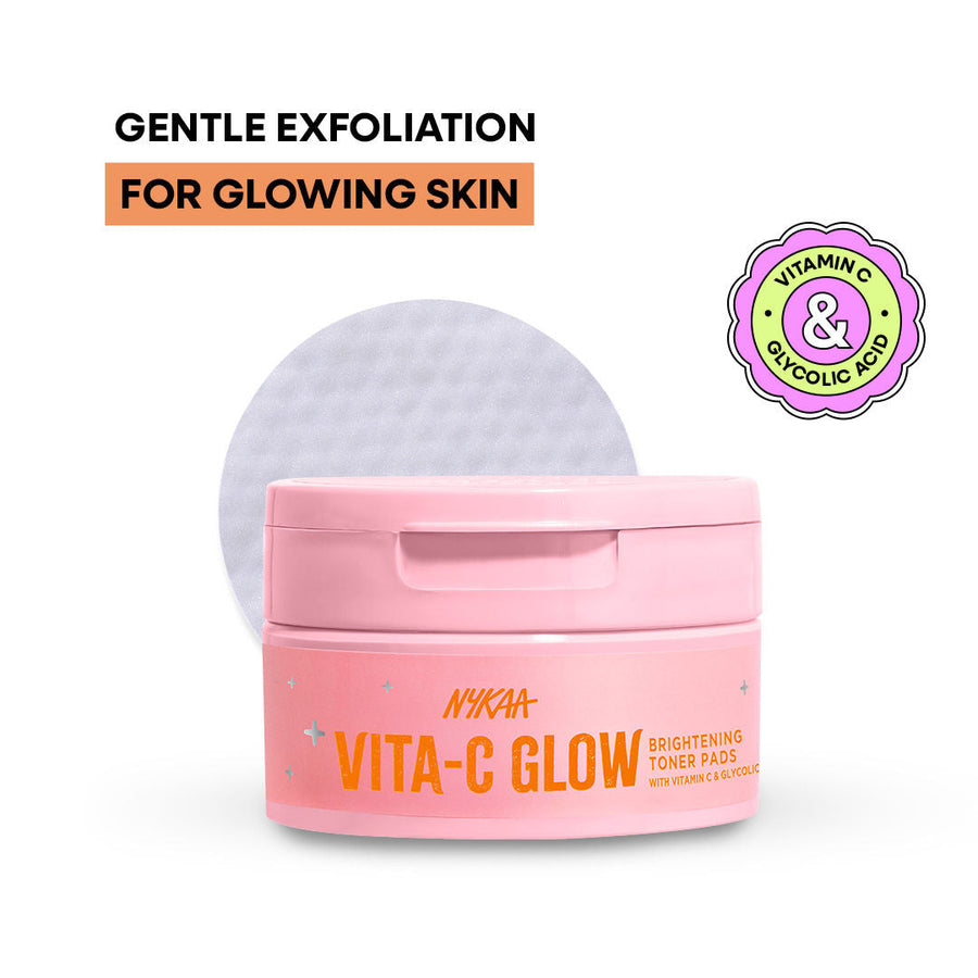 Nykaa Skin Vita-C Glow Brightening Toner Pads-Glycolic Acid & Vitamin C For Glow & Exfoliation