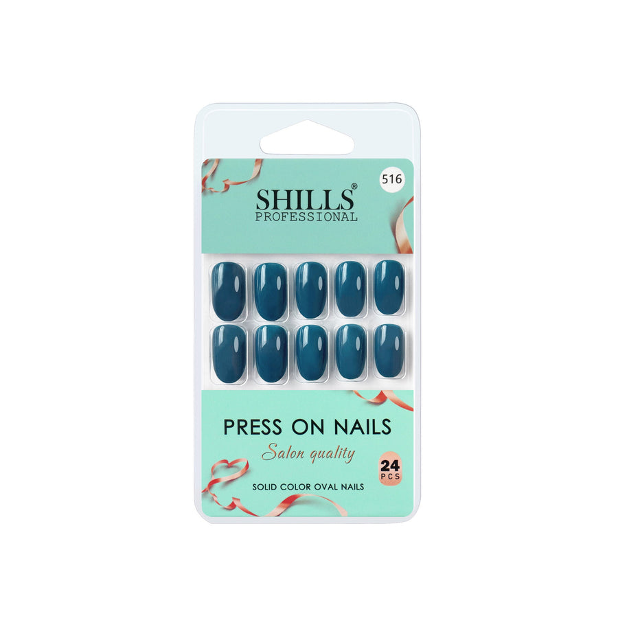 Shills Professional Reusable Oval Press On Nails - Turquoise