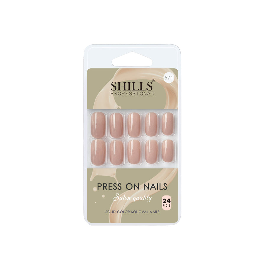 Shills Professional Reusable Square Press On Nails - Peach