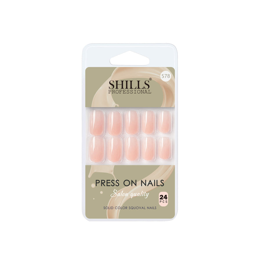 Shills Professional Reusable Square Press On Nails - Beige