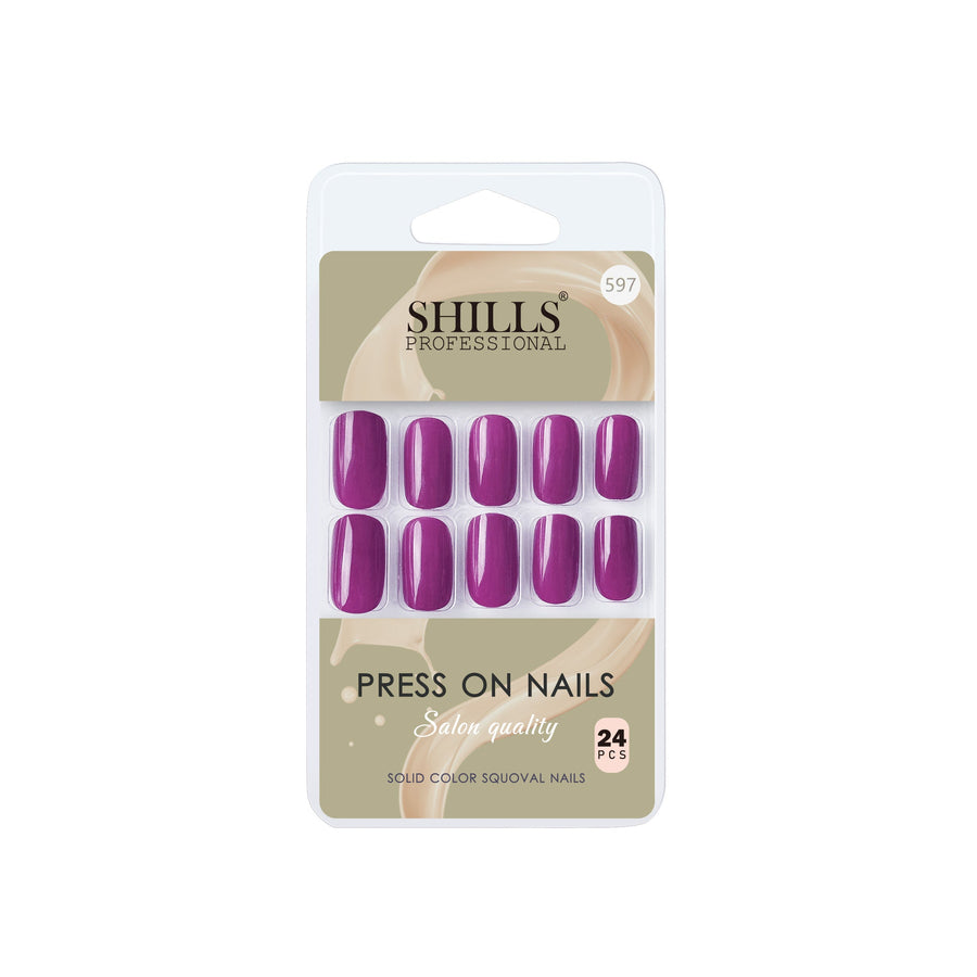 Shills Professional Reusable Square Press On Nails - Purple