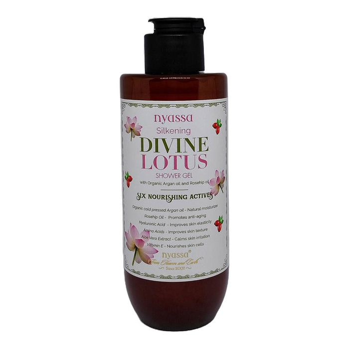 Nyassa Silkening Divine Lotus Shower Gel With Organic Oil And Rosehip Oil