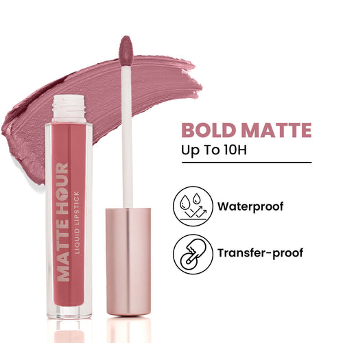 Swiss Beauty Matte Hour Waterproof Liquid Lipstick, Up To 10-Hour