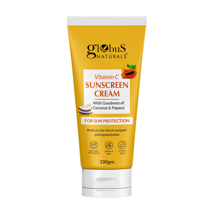Globus Naturals Vitamin C Sunscreen Cream With Goodness Of Coconut & Papaya For Sun Protection