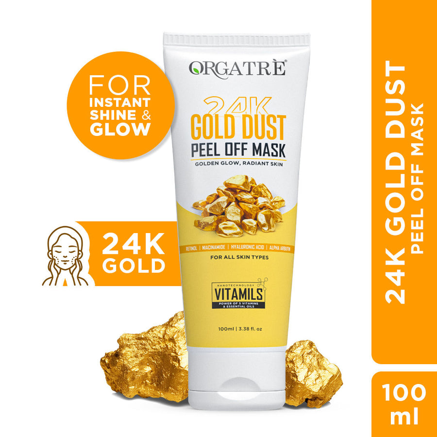 Orgatre 24K Gold Peel Off Mask For Glowing, Bright & Radiant Skin