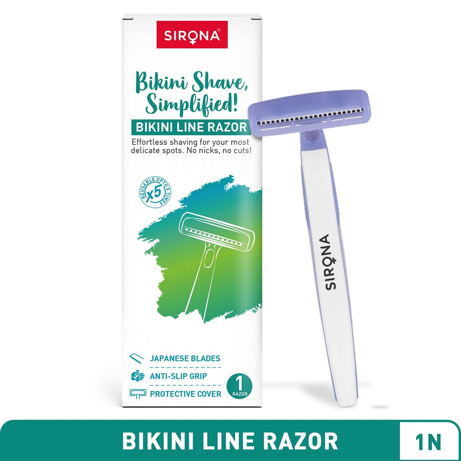 Sirona Reusable Bikini Razor for Women for Painless & Irritation-Free Shaving of Bikini Line