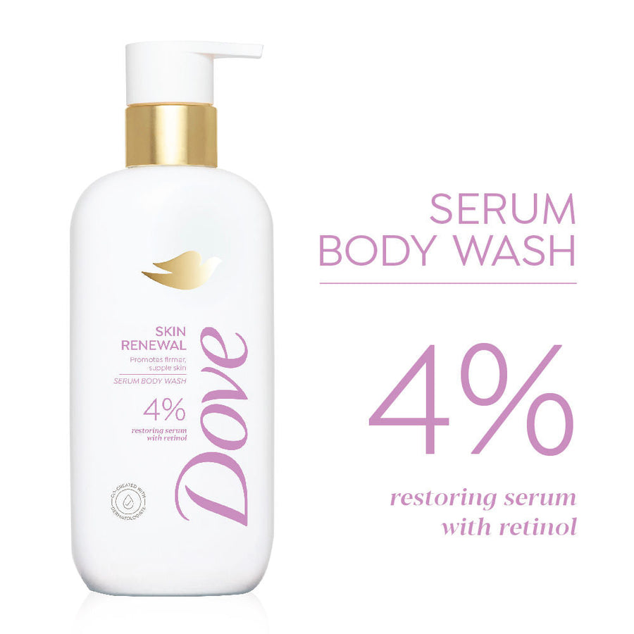 Dove 4% Restoring Serum With Retinol Skin Renewal Bodywash