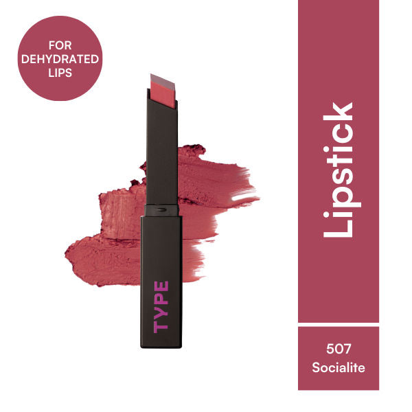 Type Beauty Cream Matte Lipstick For Dehyrated Lips - Squalane And Tripeptides 8 Hr Stay