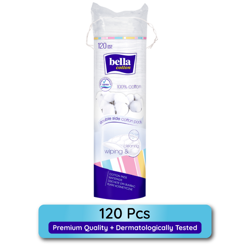 Bella Cotton Pads, 100% Cotton, Double Sided, Makeup Removal, Nail Polish Removal - Pack of 1