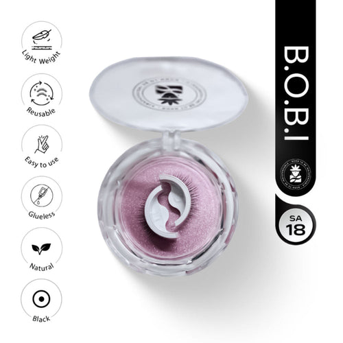 BOBI Self Adhesive Eyelashes SA18, Soft Lash Curve, Light Eye Look, No Glue, Reusable, Easy Wear