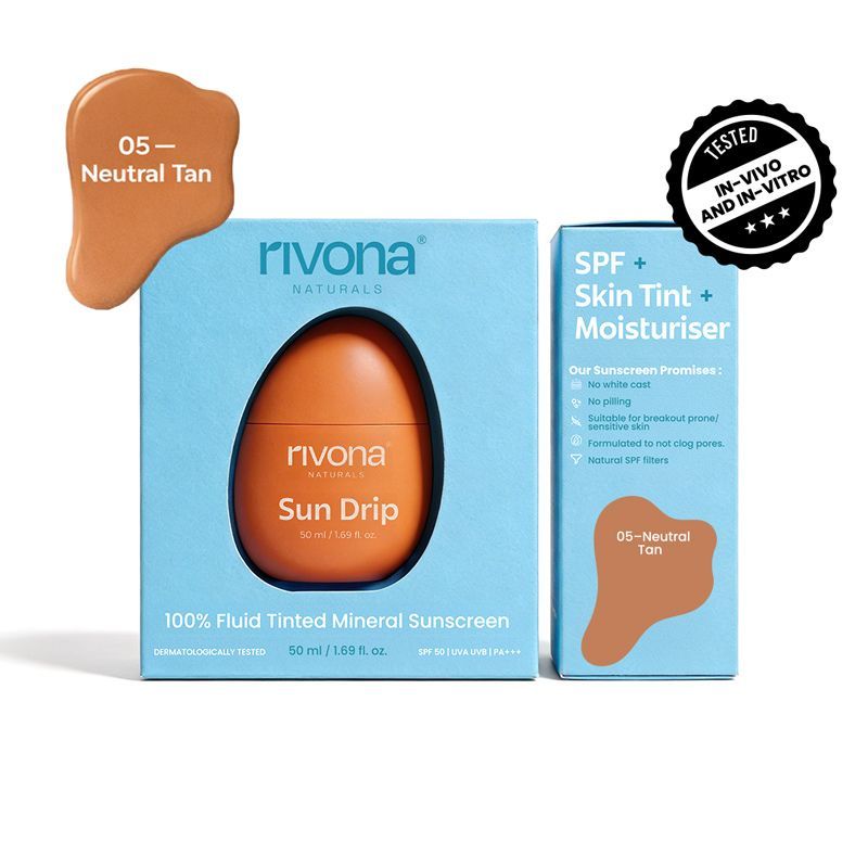 Rivona Naturals Sundrip 100% Mineral Fluid Tinted Sunscreen SPF 50 PA ++