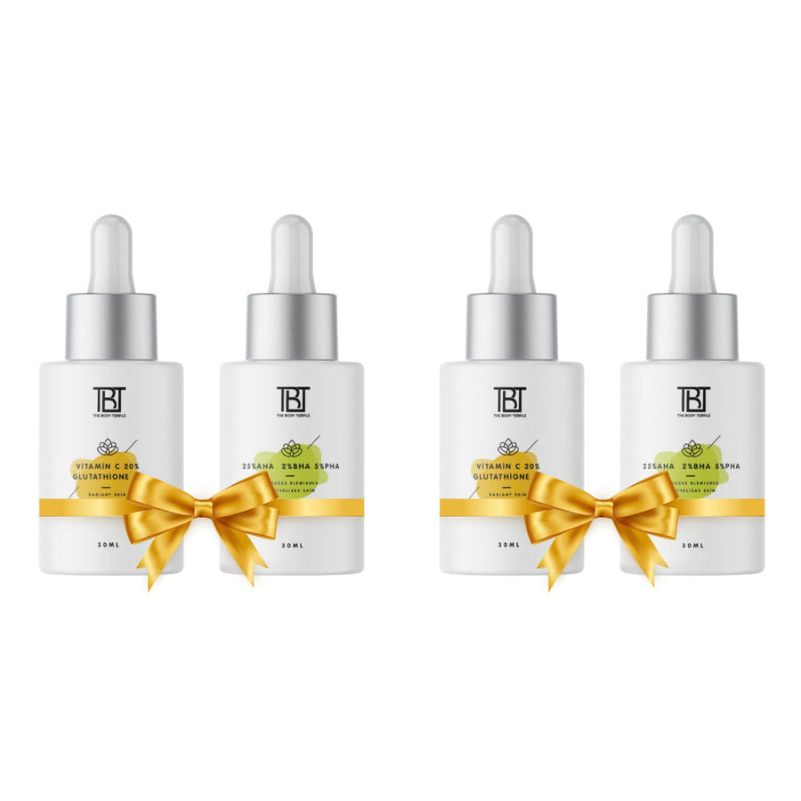 The Body Temple I Vitamin C 20% + L-Glutathione 5% & AHA 25%+ BHA 2%+ PHA 5% (30Ml Each-Pack Of 1)