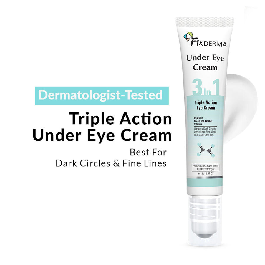 Fixderma Under Eye Cream Roll On for Dark Circles, Puffiness & Wrinkles with Peptides