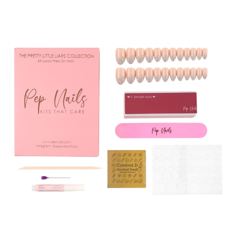 Pep Nails Ballerina Super Natural Smooth Glitter Press On Nails