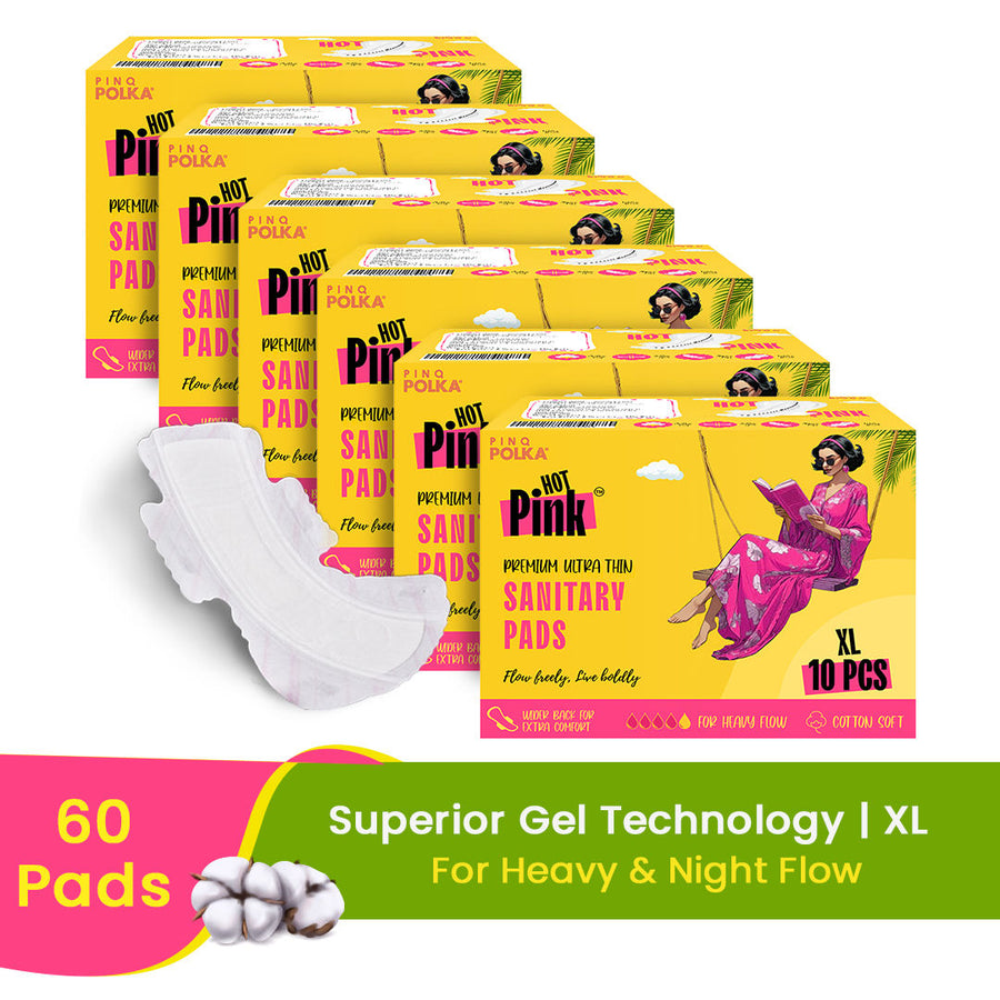 PINQ Polka Hot Pink Ultra Sanitary Pads