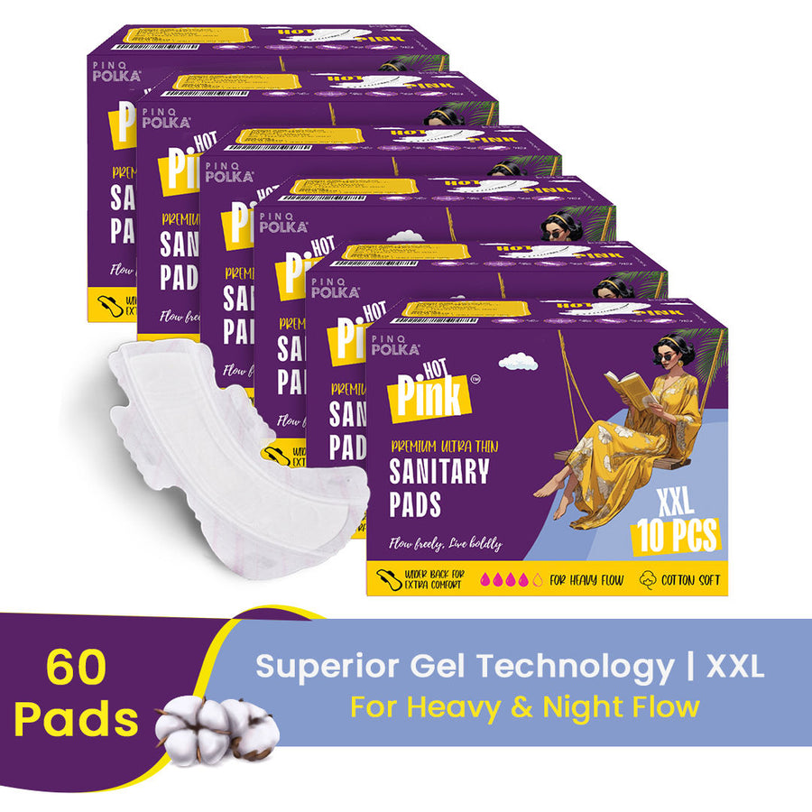PINQ Polka Hot Pink Ultra Sanitary Pads
