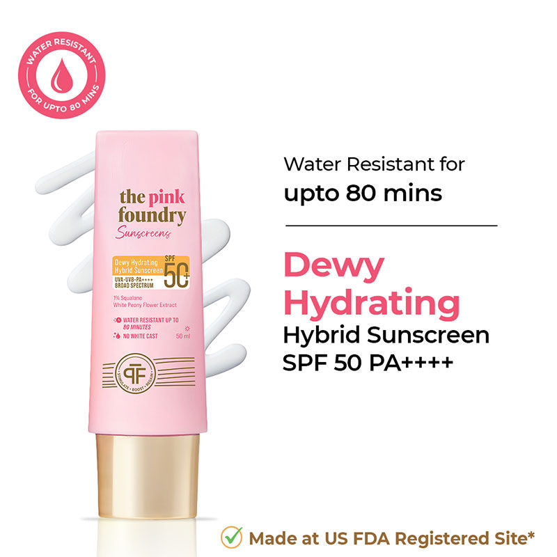 The Pink Foundry Dewy Hydrating Hybrid Sunscreen SPF 50+