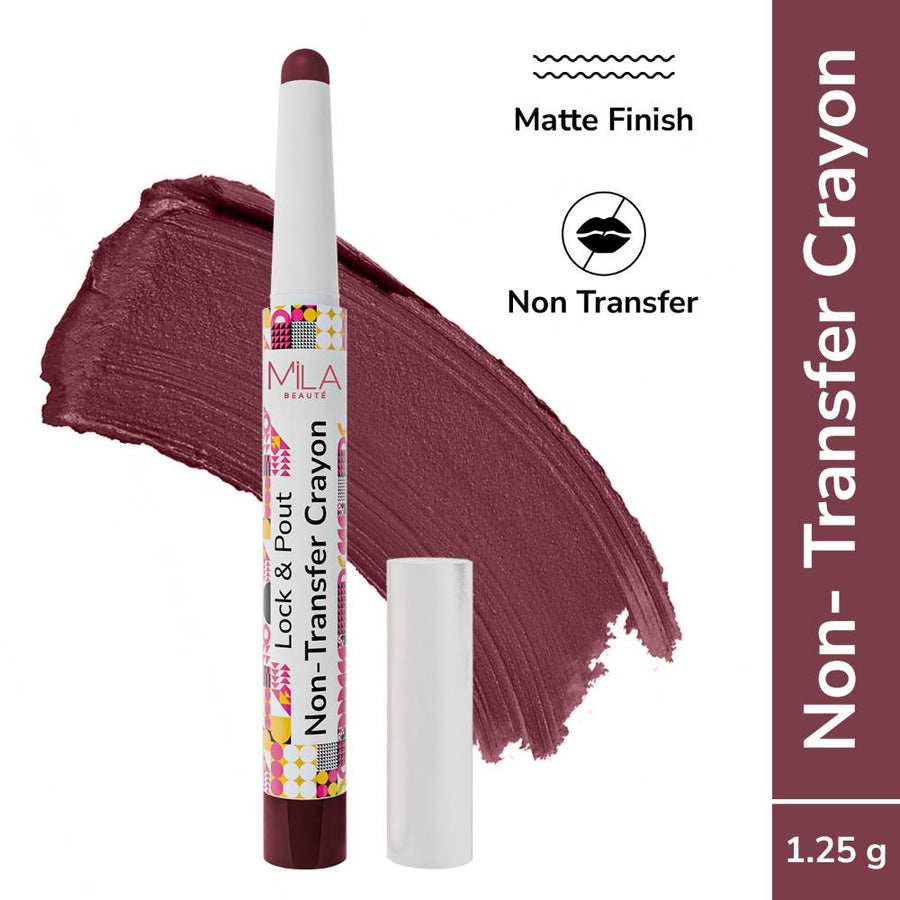 Mila Beauté Lock & Pout Transfer - Proof Matte Crayon With Ceramides & Shea Butter