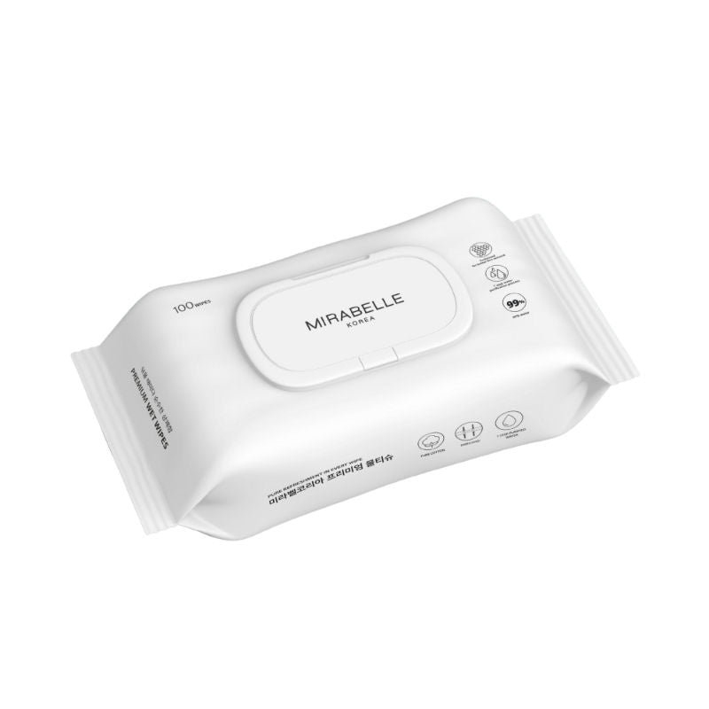 Mirabelle Korea Wet Wipes for Face with Lid - 100 wipes