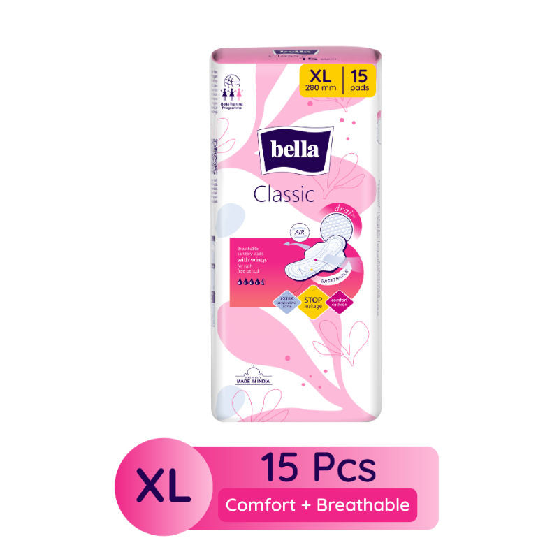 Bella Classic Drai Breathable Sanitary Pads With Wings, Heavy Flow XL