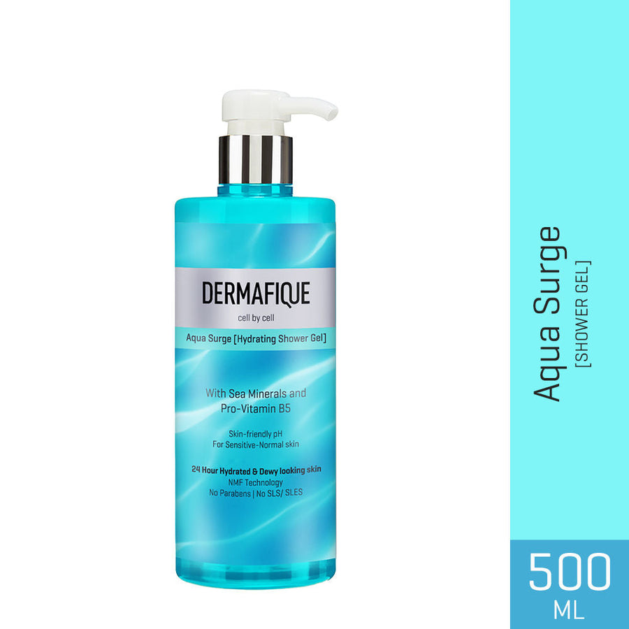 Dermafique Aqua Surge Showergel, 24hr Hydration, Clinically Tested on Indian Skin