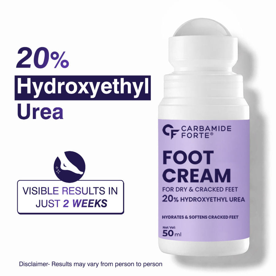 Carbamide Forte 20% Urea Foot Cream Roll-On, Repairs Cracked Heels