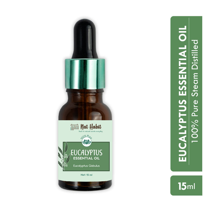 Nat Habit Nilgiri Eucalyptus Essential Oil, Steam Inhalation, Aromatherapy, Relax Muscle - 100% Pure