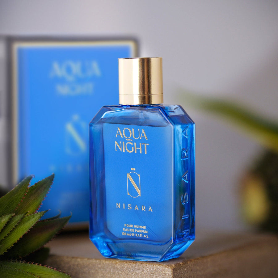 NISARA Aqua Night - Perfume For Men,Eau De Parfum,Long Lasting Marine Woody Fragrance