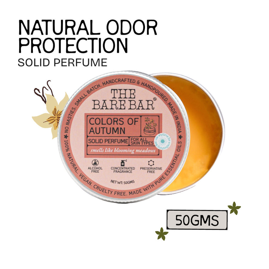 The Bare Bar Colors of Autumn Solid Perfume - Spicy floral perfume with warm, travel scent