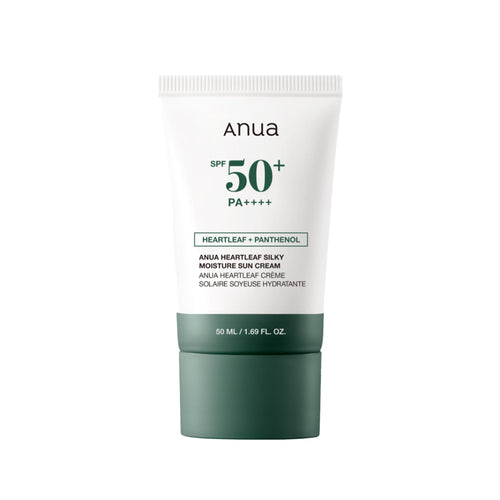 Anua Heartleaf Silky Moisture Sun Cream SPF 50+ PA++++ Hydrating Sunscreen, No White Cast