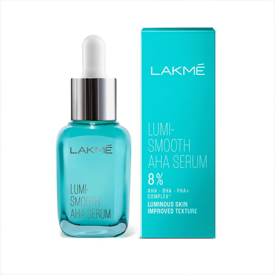 Lakme 8% AHA-BHA-PHA+ Complex Lumi Smooth Serum For Luminous Skin 1.5% Salicylic Acid & Lactic Acid
