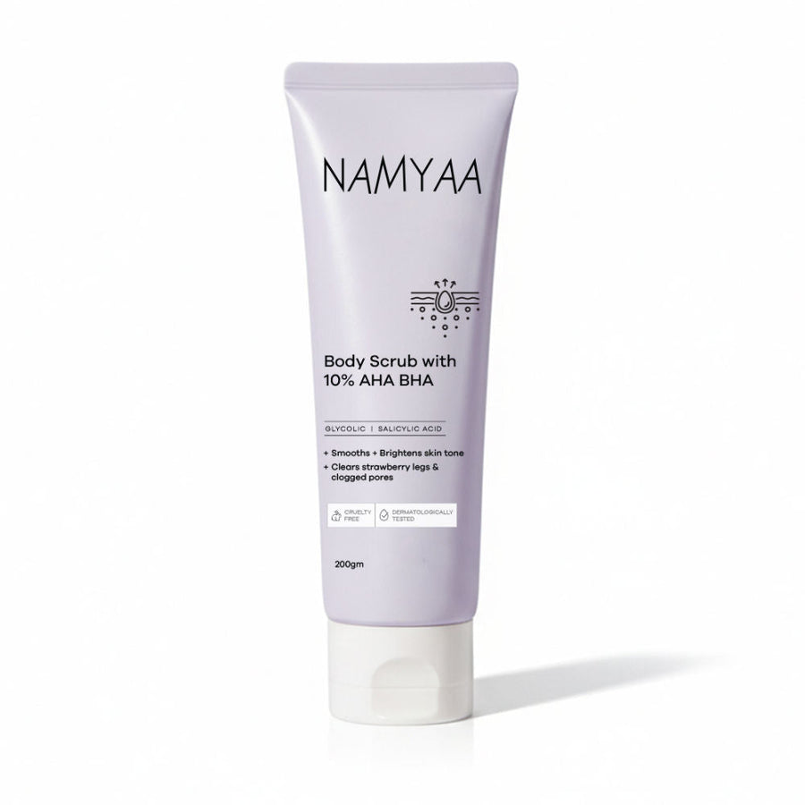 Namyaa Body Scrub With 10% AHA BHA - Glycolic, Lactic & Salicylic Acid Exfoliator