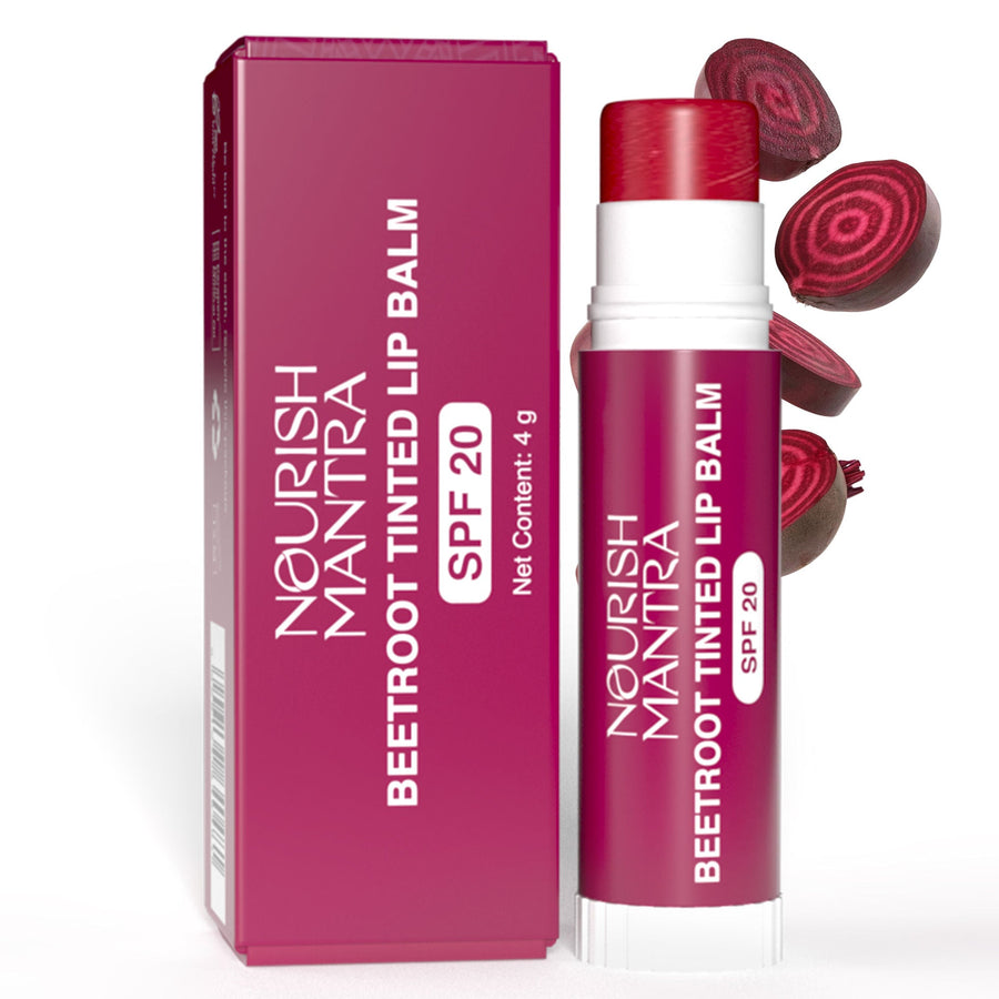 Nourish Mantra Beetroot Tinted Lip Balm with SPF 20 for Smooth, Nourished & Protected Lips
