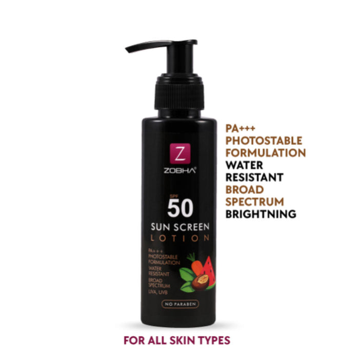 Zobha Sunscreen Lotion Sun Protect Formula SPF 50 Pa+++