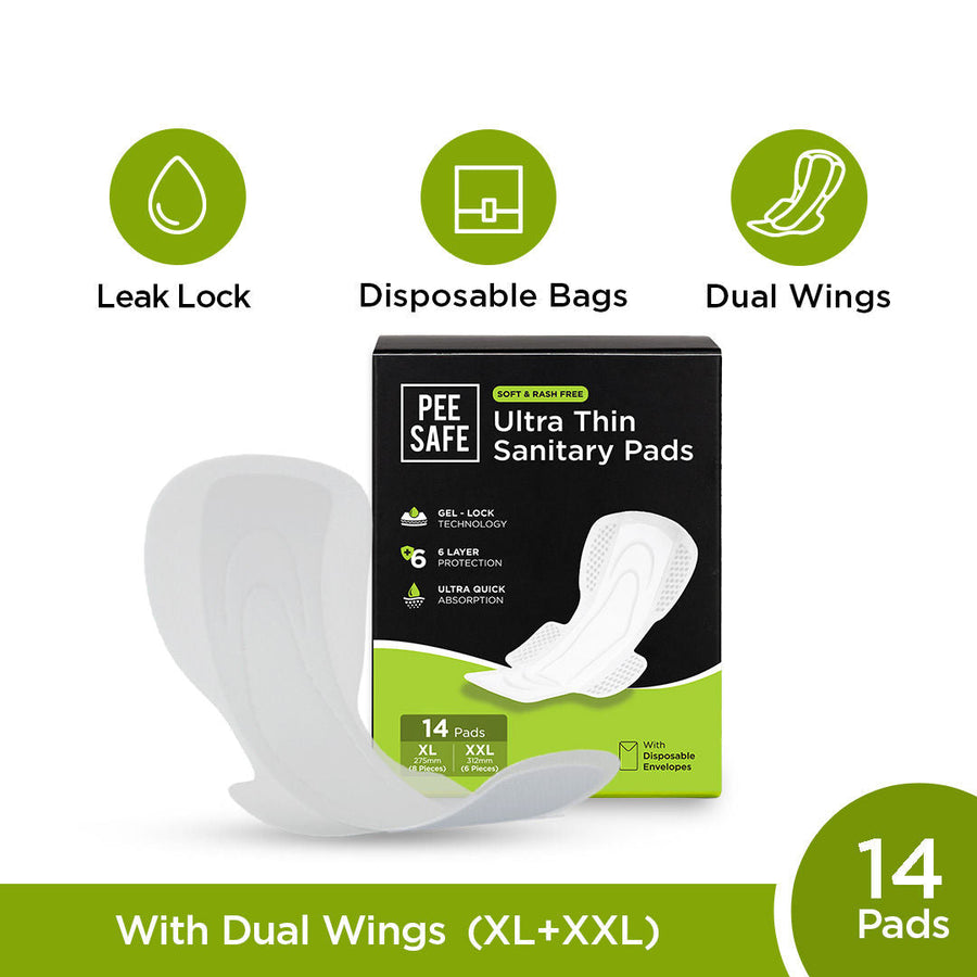 Pee Safe Comfort Ultra Thin Rash Free Assorted Sanitary Pads- 14pcs