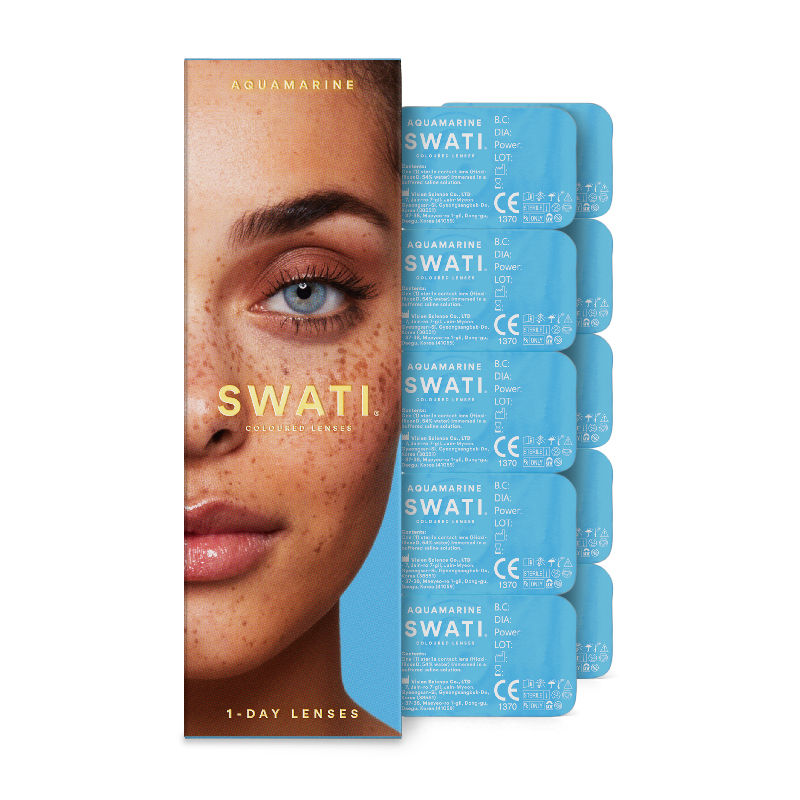 Swati Cosmetics Coloured Contact Lenses Aquamarine 1 Day Power 0.00
