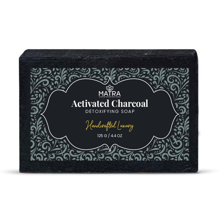 Matra Activated Charcoal Soap Handmade Bathing Soap for Detoxifying & Deep Cleansing