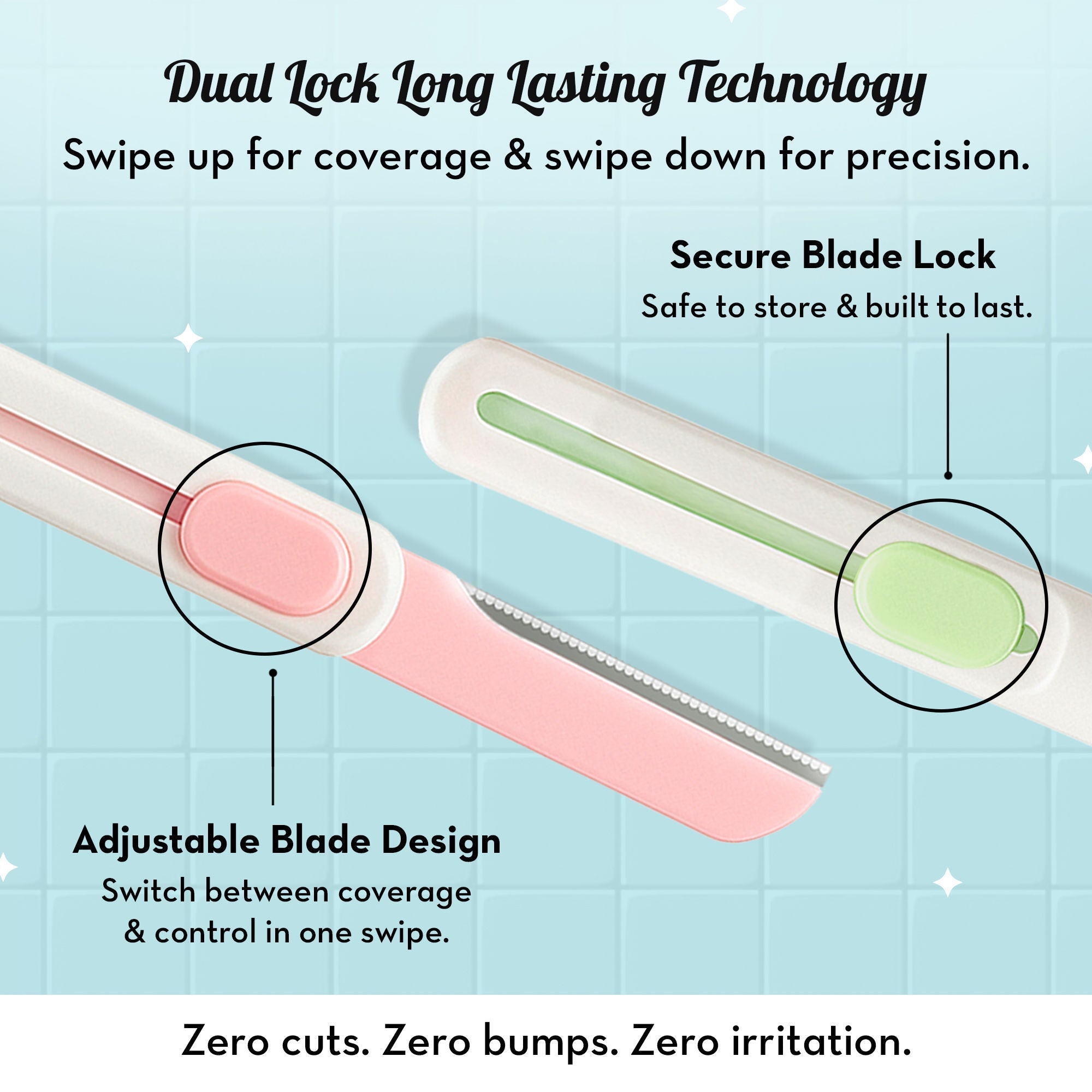Plush Swipe Reusable Face Razor, Adjustable Blade for Precision & Face Full Shave