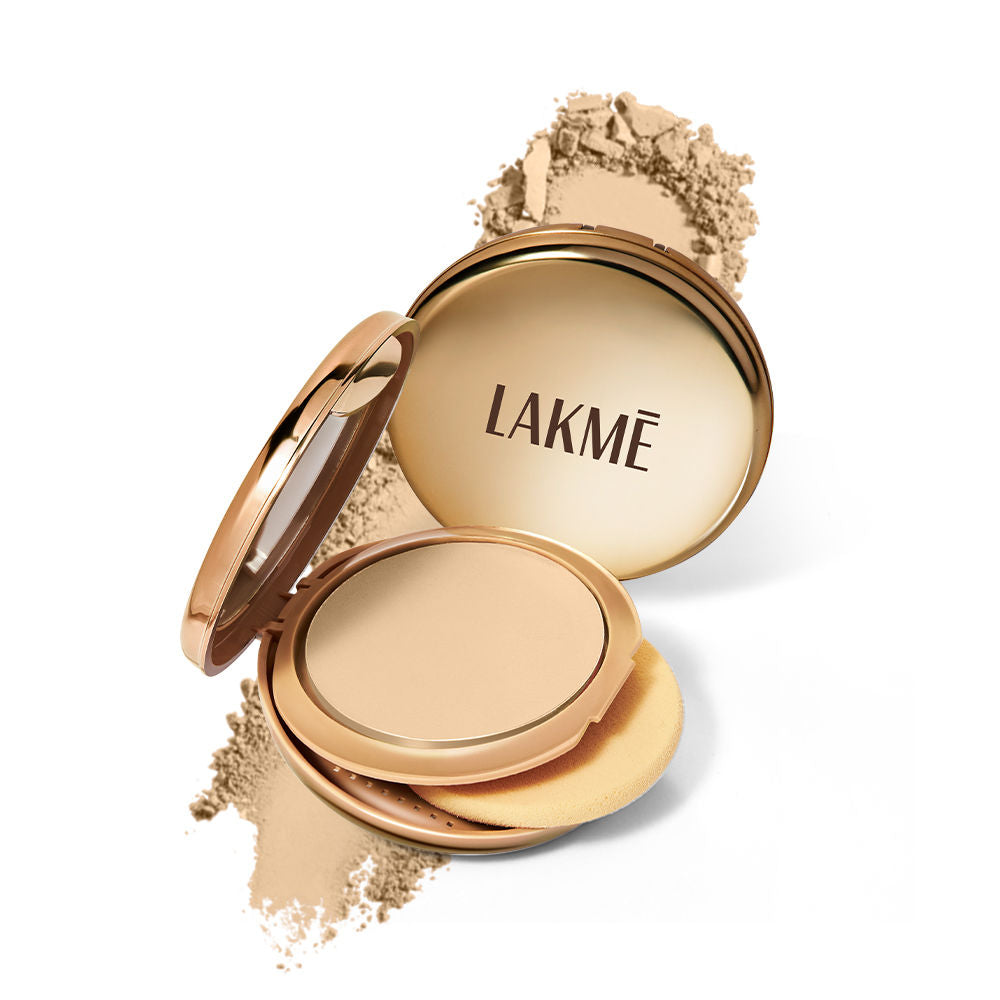 Lakme 9 To 5 Unreal Dual Cover Pressed Powder, 2 In 1 Compact + Foundation